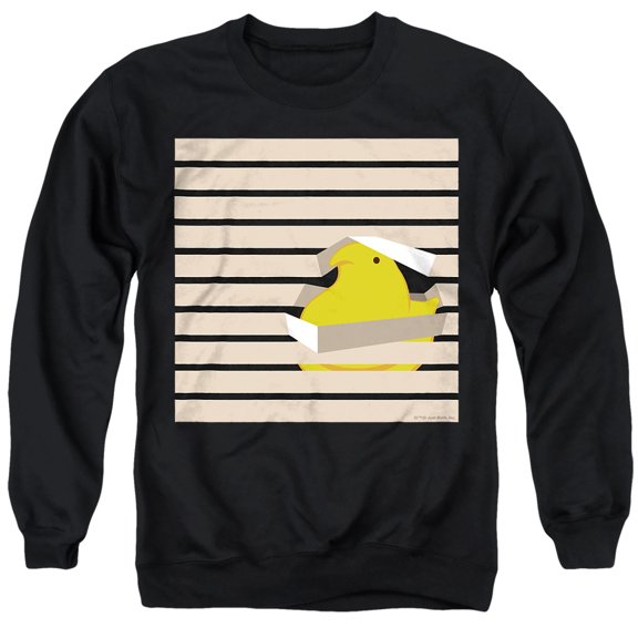 Easter Peeping Peep In Window With Blinds Unisex Adult Crewneck Sweatshirt, Black, Small