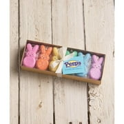 Easter Peeps Bunny Ornaments Set/6 Resin Candy Decorations Ready To Hang Pe1102