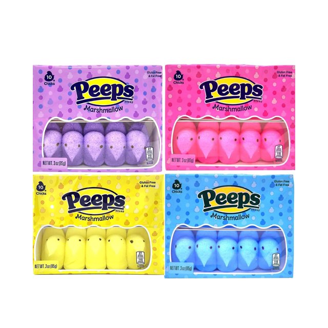 Easter Peeps Marshmallow Candy, Assorted Colors Variety Pack Perfect