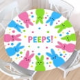 thumbnail image 1 of Easter Peeps Round Fitted Tablecloth with Elastic Edge,Water-Resistant Wipeable Spring Colorful Rabbit Bunny Polka Dot Table Cover for 36-40" Stretch Table Cloth for Dinner Indoor Outdoor Party, 1 of 6