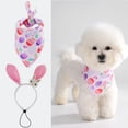 thumbnail image 1 of Easter Pet Bunny Ears Headband and Easter Egg Bandana Scarf Set Cute Holiday Outfit for Dogs Cats Pink S, 1 of 5