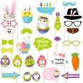 thumbnail image 1 of Easter Photo Booth Props with Stick, Photobooth Kit Bunny Ears Rabbit Chick Eggs Selfie Props Party Supplies Backdrop Decorations, 1 of 4