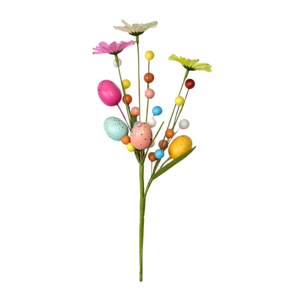 Easter Picks and Vase Berry Picks Branches Spring Artificial Flower Arrangement with Colorful Eggs Berries and Flowers Stem for Easter Vase Gifts Party Home Table Decorations