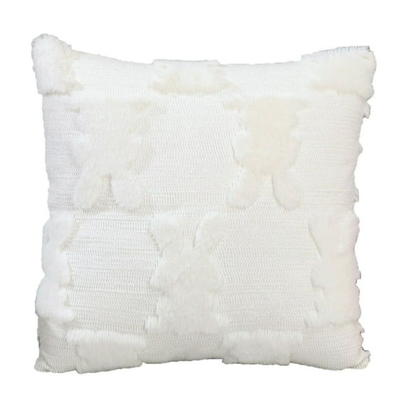 Easter Pillow 18x18 Inch Floral Bunny Plush Pillow Soft Decorative Throw Cushion for Sofa Couch Living Room Decor Spring Easter Decorations Home Accent Gifts