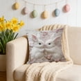 thumbnail image 1 of Easter Pillow Cover, Embroidered Rabbit Throw Pillowcase, Soft Polyester with Invisible Zipper, for Sofa, Chair and Bedroom Holiday Decor, 17.72x17.72 Inches, 1 of 6