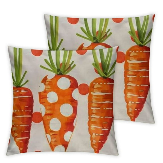 Easter Pillow Cover  Inch Five Watercolor Carrots Decorations Holiday Farmhouse Spring Pillow Case Decor for Home Sofa Couch