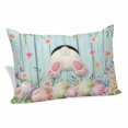 thumbnail image 1 of Easter Pillow Covers 12"x20", Spring Rabbit Feet Eggs Flower Green Wooden Grain Soft Brushed Microfiber Breathable Throw Pillow Covers, Decorative Pillowcase with Zipper for Couch Sofa Bedroom, 1 of 9