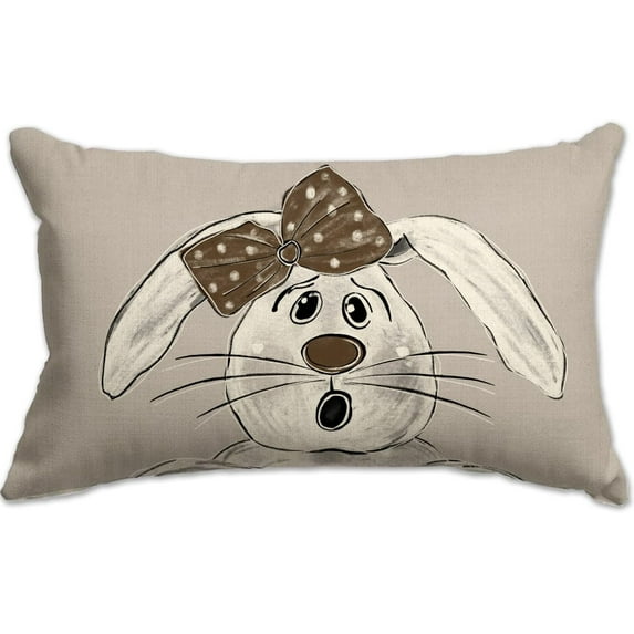 Easter Pillow Covers 12x20 Watercolor Easter Bunny Rabbit Easter Decorative Throw Pillow Cover Outdoor Easter Cushion Case Decorations for Sofa Couch