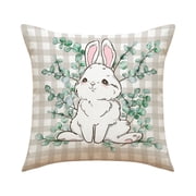 Easter Pillow Covers 18 x 18 Inch, Easter Decorations for Home, Happy Easter Hunny Bunny Pink Blue Decorative Throw Pillow Covers Spring Farmhouse Decor