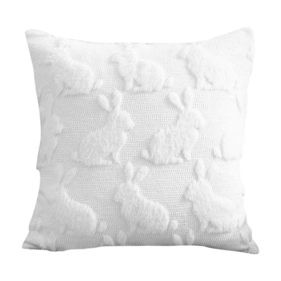 Easter Pillow Covers 18 x 18 Inch Luxury Soft Bunny Rabbit Pattern Decorative Throw Pillowcases for Happy Easter Spring Holiday Decor Home Party Sofa Couch