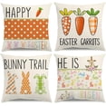 thumbnail image 1 of Easter Pillow Covers 18x18 Happy Easter Decorations Easter Carrots Bunny Throw Pillow Covers Polka Dots Farmhouse Spring Cushion Case for Sofa Couch Set of 4, 1 of 6