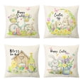 thumbnail image 1 of Easter Pillow Covers 18x18 Set of 4,Easter Decorations for Spring Farmhouse Pillows Easter Decorative Throw Pillows Buffalo Plaid Bunny Eggs Welcome Peeps Throw Cushion Case for Home Decor, 1 of 5