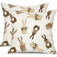 thumbnail image 1 of Easter Pillow Covers 18x18 Set of 2 Easter Bunny Decor for Throw Pillows Covers Spring Farmhouse Pillow Covers Decor Couch Living Room, 1 of 6