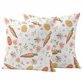 thumbnail image 1 of Easter Pillow Covers 2 Pack Spring Colorful Carrots Eggs Flowers Plant Pillowcase Waterproof Outdoor Throw Pillow Cover for Patio Garden Square Cushion 20”x20”, 1 of 9