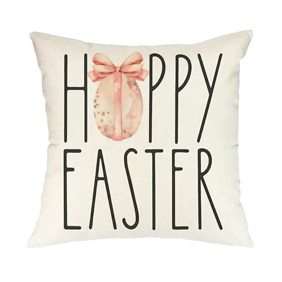 Easter Pillow Covers Easter Decorations for Home He is Risen Floral Pillows Bunny Easter Buffalo Plaid Eggs Decorative Throw Pillows Spring Easter Farmhouse Decor 1pc - 18x18''