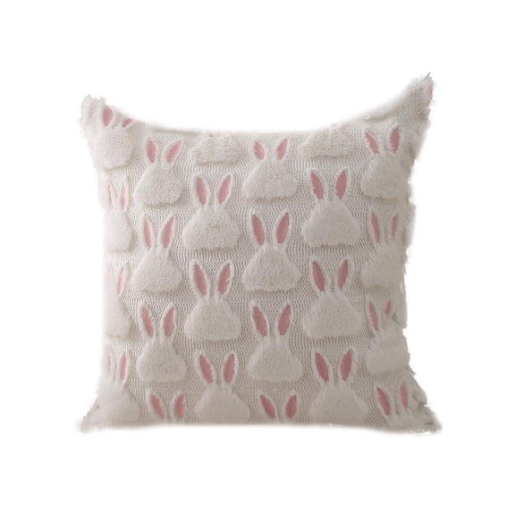 Easter Pillow Covers Set of 2 - 18x18 Inch Plush Carrot Design Throw Pillow Covers, Soft Fur & Jacquard Holiday Decor for Sofa, Bedroom & Spring Home Decorating