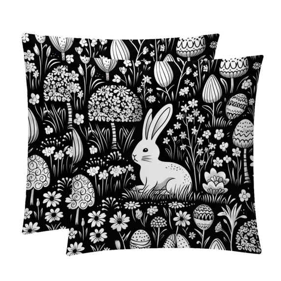 Easter Pillow Covers with Unique Patterns - Set of 2, Chair Pillow Covers for Sofa, Couch, Bed - Available in 16x16, 18x18, 20x20 Inches for Home Decor and Gifts