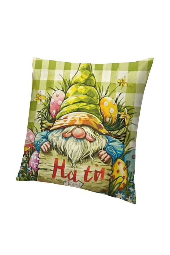 Easter Pillow Covers inch Watercolor Happy Easter Throw Pillow Covers Buffalo Plaid Gnome Bunny Flower Eggs Cushion Pillow Cases for Spring Easter Home Office Couch Bed Decoration