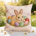 thumbnail image 1 of Easter Pillowcase Printed, Cute Rabbit Egg Chick Cushion Cover 18x18, Soft Breathable Fabric Pillow Case for Sofa Bed, Hidden Zipper Home Decor, Spring Festival Gift for Family, 1 of 6