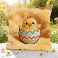 thumbnail image 1 of Easter Pillowcase Printed, Cute Rabbit Egg Chick Cushion Cover 18x18, Soft Breathable Fabric Pillow Case for Sofa Bed, Hidden Zipper Home Decor, Spring Festival Gift for Family, 1 of 5