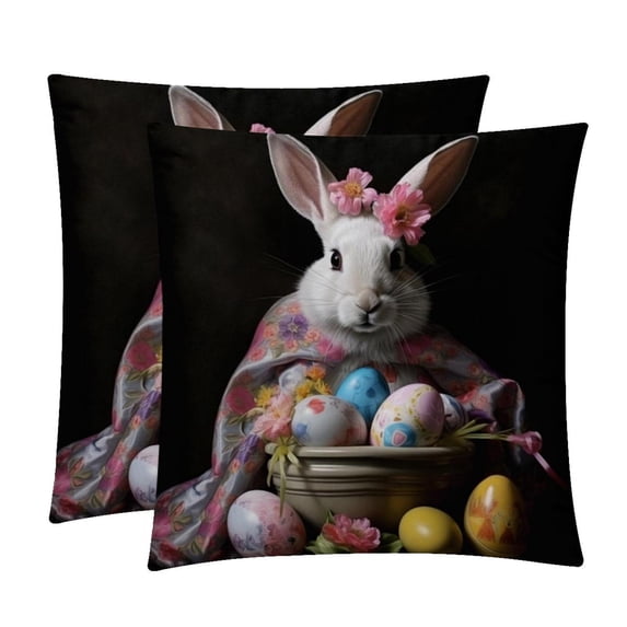 Easter Pillows Set of 2 | Decorative Covers Pillows with Unique Patterns | Available in 16x16, 18x18, and 20x20 Inches | for Home Decor and Gifting