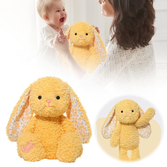 Easter Pink Bunny Plush Toy, Super Soft Floppy Stuffed Animal Rabbit for Kids, Cute Plushie for Comfort & Joy, Ideal for Bedroom Decor, Easter Basket Stuffer, Birthday Gift, Graduation Presents