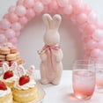 thumbnail image 1 of Easter Pink Flocked Foam Bunny Decoration - Cute Standing Rabbit with Bow, Home Garden Ornament, Living Room Desk Party Decor & Holiday Gift, 1 of 6