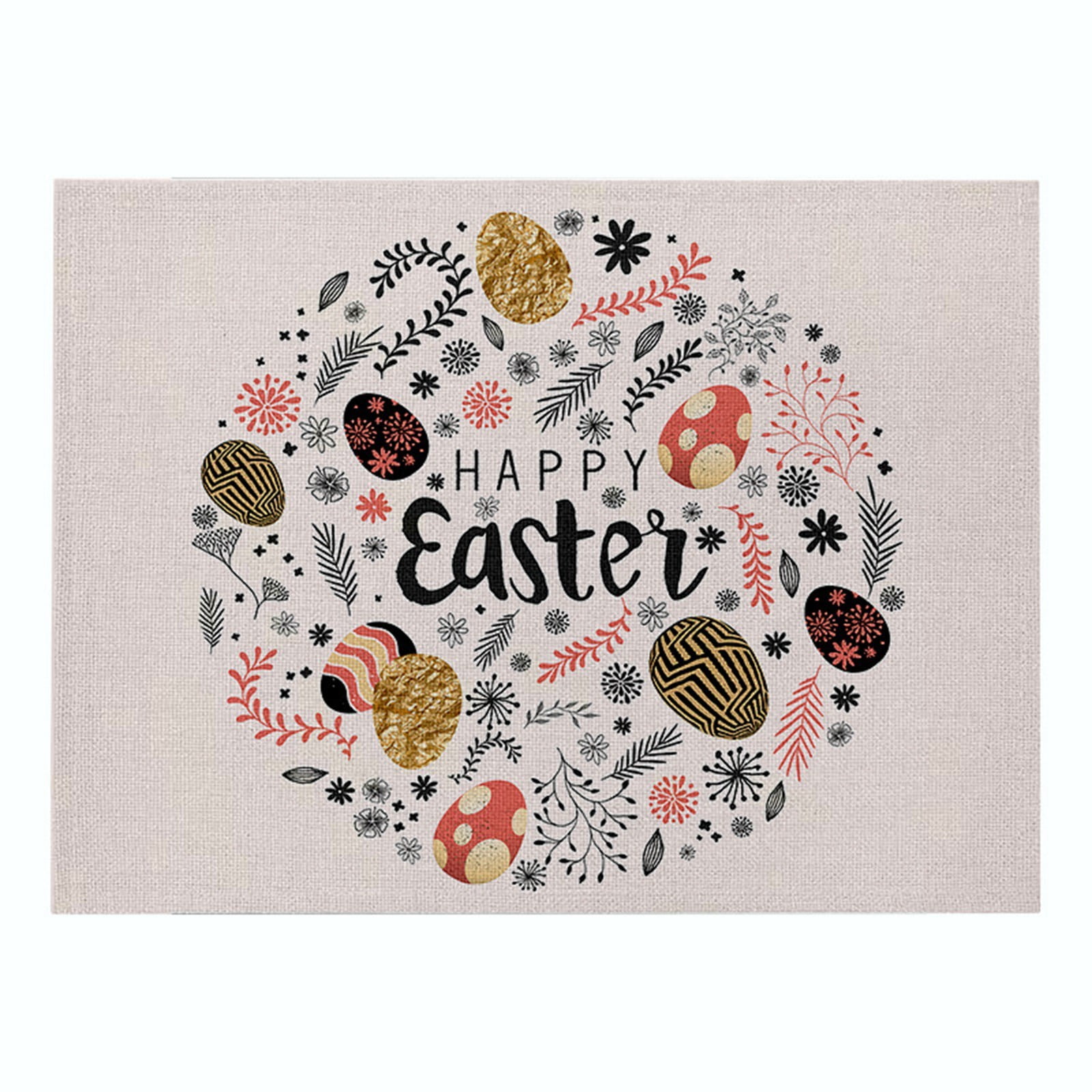 Easter Placemat Cute Rabbit Cartoon Anti Scalding Table Decoration