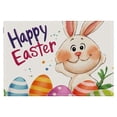 thumbnail image 1 of Easter Placemats, Bunny Rabbits Flower Eggs Easter Placemats, Seasonal Spring Table Mats for Dining Table Kitchen Decorations, Spring Farmhouse Rustic Eggs Table Decor 11.8"x17.7", 1 of 9