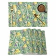 thumbnail image 1 of Easter Placemats Set of 12 Spring Chicken Botanical Grasses Flowers Herbs Place Mats Indoor Wipeable Table Mats Washable Cloth Dining Table Placemats for Kitchen Holiday Party Home Decor 13x19 Inch, 1 of 9