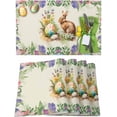 thumbnail image 1 of Easter Placemats Set of 4, Brown Bunny Colorful Egg Placemat for Dining Table Decorations, Spring Flowers Leaf Plant Place Mats, Spring Table Mats for Kitchen Dinner Seasonal Holiday Party Decor, 1 of 6