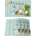 thumbnail image 1 of Easter Placemats Set of 4, Bunny Ears Gnomes Placemat for Dining Table Decorations, Easter Eggs Wood Grain Place Mats, Spring Table Mats for Kitchen Dinner Seasonal Holiday Party Decor, 1 of 5