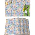 thumbnail image 1 of Easter Placemats Set of 4, Bunny Easter Eggs Placemat for Dining Table Decorations, Spring Flowers Place Mats, Spring Table Mats for Kitchen Dinner Seasonal Holiday Party Decor, 1 of 6