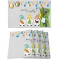 thumbnail image 1 of Easter Placemats Set of 4, Easter Eggs Gnomes Placemat for Dining Table Decorations, Carrot Bunny Rabbit Place Mats, Spring Table Mats for Kitchen Dinner Seasonal Holiday Party Decor, 1 of 6