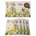thumbnail image 1 of Easter Placemats Set of 4 Farmhouse Flowers Wreath Sheep Rabbits Duck Eggs Place Mats Indoor Wipeable Table Mats Washable Cloth Dining Table Placemats for Kitchen Holiday Party Home Decor 13x19 Inch, 1 of 9
