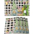 thumbnail image 1 of Easter Placemats Set of 4, Gnome Eggs Bunny Tulip Placemat for Dining Table Decorations, Black Buffalo Plaid Place Mats, Spring Table Mats for Kitchen Dinner Seasonal Holiday Party Decor, 1 of 6