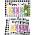 thumbnail image 1 of Easter Placemats Set of 4, Happy Easter Peeps Placemat for Dining Table Decorations, Bunny Black Buffalo Plaid Place Mats, Spring Table Mats for Kitchen Dinner Seasonal Holiday Party Decor, 1 of 6