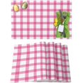 thumbnail image 1 of Easter Placemats Set of 4, Pink Check Plaid Placemat for Dining Table Decorations, Buffalo Farmhouse Style Pattern Place Mats, Spring Table Mats for Kitchen Dinner Seasonal Holiday Party Decor, 1 of 6