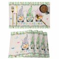 thumbnail image 1 of Easter Placemats Set of 4, Retro Farmhouse Gnomes Flowers Rabbit Eggs Plaid Placemats for Dining Table, Place Mats for Kitchen Tabletop, Waterproof Wipeable Dining Table Mats Set, 1 of 9