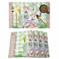 thumbnail image 1 of Easter Placemats Set of 4, Spring Rabbit Botanical Flowers Eggs Plaid Placemats for Dining Table, Place Mats for Kitchen Tabletop, Waterproof Wipeable Dining Table Mats Set, 1 of 9