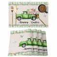 thumbnail image 1 of Easter Placemats Set of 4, Spring Truck Rabbit Flowers Eggs Green Check Placemats for Dining Table, Place Mats for Kitchen Tabletop, Waterproof Wipeable Dining Table Mats Set, 1 of 9