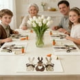 thumbnail image 1 of Easter Placemats Set of 4, Washable Polyester Heat Resistant Insulated Table Mats, 17.7x11.8 Inch Easter Table Decor for Dinner Party Easter Brunch Kitchen, 1 of 5