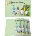 thumbnail image 1 of Easter Placemats Set of 6, Bunny Ears Gnomes Placemat for Dining Table Decorations, Easter Eggs Check Plaid Leopard Place Mats, Spring Table Mats for Kitchen Dinner Seasonal Holiday Party Decor, 1 of 6