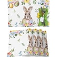 thumbnail image 1 of Easter Placemats Set of 6, Bunny Rabbit Easter Egg Placemat for Dining Table Decorations, Spring Flowers Place Mats, Spring Table Mats for Kitchen Dinner Seasonal Holiday Party Decor, 1 of 6
