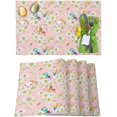 thumbnail image 1 of Easter Placemats Set of 6, Rabbit Bunny Placemat for Dining Table Decorations, Flowers Easter Eggs Place Mats, Spring Table Mats for Kitchen Dinner Seasonal Holiday Party Decor, 1 of 5
