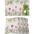 thumbnail image 1 of Easter Placemats Set of 6, Tulip Flowers Spring Floral Placemat for Dining Table Decorations, Eucalyptus Leaves Place Mats, Spring Table Mats for Kitchen Dinner Seasonal Holiday Party Decor, 1 of 6