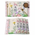 thumbnail image 1 of Easter Placemats Set of 8, Spring Bunny Botanical Flowers Herbs Eggs Plaid Placemats for Dining Table, Place Mats for Kitchen Tabletop, Waterproof Wipeable Dining Table Mats Set, 1 of 9