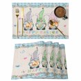 thumbnail image 1 of Easter Placemats Set of 8, Spring Gnomes Flowers Rabbit Eggs Blue Check Placemats for Dining Table, Place Mats for Kitchen Tabletop, Waterproof Wipeable Dining Table Mats Set, 1 of 9