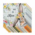 thumbnail image 1 of Easter Plaid Cloth Napkins, Spring Watercolor Bunny Flower Teal Checkered Washable and Reusable Dinner Napkins Set of 6, Table Napkin for Kitchen Party Birthday Wedding Hotel Housewarming 20"x20", 1 of 9