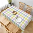 thumbnail image 1 of Easter Plaid Rectangle Tablecloth 60x84 Inch,Spring Coloring Checkered Table Cloth,Wrinkle Stain Waterproof Holiday Table Cover,Rustic Rainbow Small Fabric Farmhouse Tablecloth for Party Picnic, 1 of 7